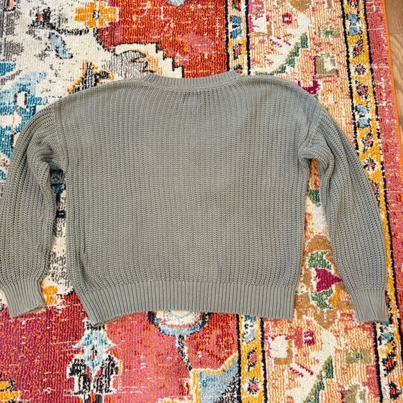 Victoria's Secret PINK x Forenza V-neck Pullover Slouchy Sweater Olive Green M - Picture 6 of 6